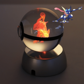 Pokéball Lumineuse en Cristal Pokémon Amphinobi